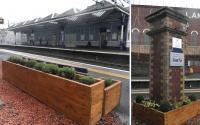 Platform scenes at Coatbridge Sunnyside on 18 February 2014. The station has been adopted by Glenboig House with Clydesdale Community Initiatives.<br><br>[John Yellowlees 18/02/2014]