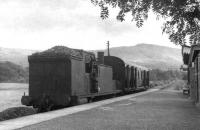 The branch train waits at the platform at Killin station in the summer of 1960. The locomotive is thought to be McIntosh 0-4-4T no 55195.<br><br>[David Stewart 18/06/1960]