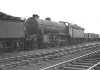 Gresley K2 2-6-0 no 61766 stored awaiting disposal in the sidings at Immingham in 1960. The locomotive is recorded as being officially withdrawn from Colwick shed in January 1961 and cut up at Doncaster works the same month.<br><br>[K A Gray //1960]