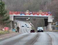 Looking south along the A7 towards the Gore Glen bridge on Saturday 22 February 2014.<br><br>[John Furnevel 22/02/2014]