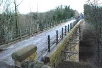 The view south over Glenesk Viaduct from the hillside on 22 February. The Dalkeith branch left the Waverley route at Glenesk Junction on the far side of the viaduct. <br><br>[Ewan Crawford 22/02/2014]