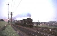 Hurlford Balck 5 no 45490 passing Busby Junction in August 1965 with a Kilmarnock train.<br><br>[G W Robin /08/1965]