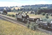 Take five. Prairie tank 6125 with a PW train on the Joint GC/GW line near West Wycombe on a pleasant Sunday morning in the summer of 1964.<br><br>[John Robin 23/08/1964]