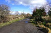 Remains at Carham station on the Kelso - Tweedmouth line, looking east on 3 March 2014. [Ref query 2383]<br><br>[Bruce McCartney 03/03/2014]