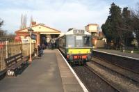 A class 117 DMU calls at Toddington on 8 March 2014 before departing for a trip north to the Laverton loop.<br><br>[John McIntyre 08/03/2014]