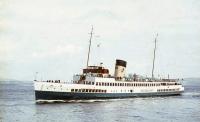 TS <I>Queen Mary II</I> photographed approaching Gourock Pier on 25 August 1965.<br><br>[G W Robin 25/08/1865]