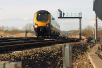 A CrossCountry Voyager on the late running 1035 Newcastle to Reading service heads south at Fenny Compton on 7 March 2014.<br><br>[John McIntyre 07/03/2014]