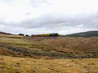 The Network Rail Test Train near Tomatin on its way to Carrbridge on Friday 14 March. In the lead is DRS 37605 with 37667 bringing up the rear.<br><br>[John Gray 14/03/2014]