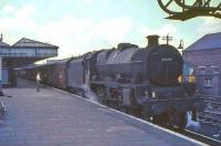 Jubilee 45698 <I>Mars</I> prepares to restart from Carstairs on 17 July 1965 with a train for Liverpool/Manchester. [See image 38864] <br><br>[John Robin 17/07/1965]