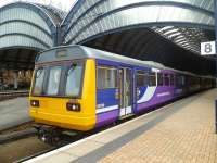 Northern Trains 11.11 service to Leeds via Harrogate waits to leave platform 8 at York station on 19 March 2014.<br><br>[Bruce McCartney 19/03/2014]