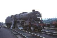 Black 5 no 44720, a visitor from 62B, Dundee Tay Bridge, photographed on Ferryhill shed in August 1966.<br><br>[G W Robin /08/1966]