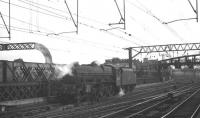 Jubilee 45675 <I>Hardy</I> leaves Glasgow Central for Polmadie on 30 July 1966 having earlier brought in the 1S67 9.20am St Pancras - Glasgow relief to the Thames Clyde Express.<br><br>[K A Gray 30/07/1966]