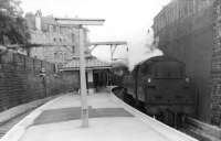 Standard 2-6-4 tank 80056 running light engine through Crosshill station in 1962.<br><br>[David Stewart //1962]