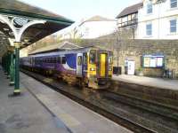 The 17.29 ex-York about to restart from Knaresborough on 19 March and continue on its journey to Leeds.<br><br>[Bruce McCartney 19/03/2014]