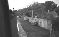 View from the footplate of Standard tank 80047 passing through Hairmyres in the mid 1960s with ecs for East Kilbride. [Ref query 9287] <br><br>[John Robin //]