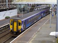 156509 departs Ayr on 1 April with the 17.04 Kilmarnock - Stranraer.<br><br>[Bill Roberton 01/04/2014]