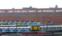 Of the 21 active rail yards serving the New York Subway the largest is at Coney Island. Scheduled maintenance is carried out for some 800 cars, while heavy maintenance and overhaul for all 6,000 cars on the system is shared with the facility at 207th St. The 75 acre site was built in 1926 on former marshland that once separated Coney Island from Brooklyn.<br><br>[Jim Peebles 23/03/2014]