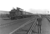 N15 0-6-2T no 69163 at Bathgate Upper on 6 May 1961 with a BLS special from Maryhill Central. The locomotive has just run round its train which it is about to take on to Avonbridge. <br><br>[David Stewart 06/05/1961]