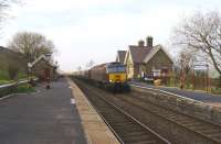 With the light rapidly fading, the return <I>Statesman</I> railtour from Carlisle to Newport passes through Horton-in-Ribblesdale on 29 March 2014, with WCRC 57314 leading and 57315 on the rear.<br><br>[John McIntyre 29/03/2014]