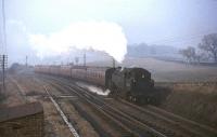 80001 joins the main line from Kilmarnock at Busby Junction on 12 March 1965 with a morning commuter train from East Kilbride.<br><br>[John Robin 12/03/1965]