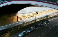 The <I>sub</I> platforms at Waverley, currently numbered 8 and 9, with the recently completed 'canopy' in place. View north east on 11 April 2014 across Market Street. [See image 7446]<br><br>[John Furnevel 11/04/2014]