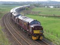 37685+37516 near the former Lumphinnans Central Junction on 28 April with the <I>Royal Scotsman</I> from Edinburgh to Keith.<br><br>[Bill Roberton 28/04/2014]