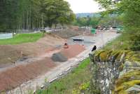 The station site at Tweedbank on Saturday 3 May 2014. The resident blackbird looks a little bemused.<br><br>[John Furnevel 03/05/2014]