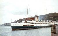 TS <I>Queen Mary II</I> leaving Rothesay Pier on 25 August 1965. <br><br>[G W Robin 25/08/1965]