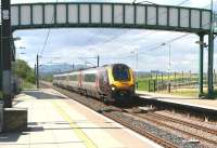 The 11.00 Glasgow Central - Penzance CrossCountry service runs through Wallyford on 13 May 2014.<br><br>[John Furnevel 13/05/2014]