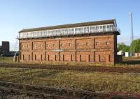 Shrewsbury Severn Bridge Junction signalbox seen on a beautiful early May morning in 2014.<br><br>[John McIntyre 10/05/2014]