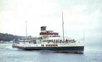 PS <I>Caledonia</I> approaching Rothesay Pier in the summer of 1965.  <br><br>[G W Robin 25/08/1965]