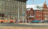 A tram in Kaliningrad in July 1993. In operation since 1895 the Kaliningrad tram system is the oldest in what is now modern-day Russia. Kaliningrad was part of Germany (and named Konigsberg) prior to 1946. <br><br>[Bruce McCartney /07/1993]