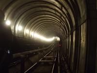 With the rail route closed for platform lengthening work TfL opened the Thames Tunnel for walking tours on 26 May. This is the view looking north from Rotherhithe.<br><br>[John Thorn 26/05/2014]