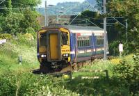 The afternoon Glasgow Queen Street to Oban service formed by 156476 approaching Cardross on 31 May 2014.<br><br>[John McIntyre 31/05/2014]