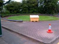 Every council office car park should have one - this filled in turntable pit is almost the only evidence of the existence of the former station at Dunstable North [see image 43024].<br><br>[Ken Strachan 30/05/2014]