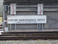 There is no disputing what stands across from platform 6 at Exeter St David station, according to this sign for all to see. Less obvious are the two notices above, which relate to correct train positioning. When the three sections of the red stripe come into line the train is correctly positioned for filling the carriage water tank; with the notice on the left covering class 153 and class 158 3 car formations and that on the right for other units.<br><br>[David Pesterfield 04/06/2014]