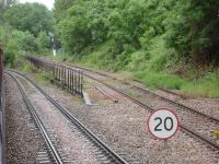 Looking west along the freight only spur leading from Newport to the Ebbw Vale line in June 2014. When the Ebbw Vale line re-opened it was proposed that a service from Newport would supplement that from Cardiff, but nothing appears to be on the cards as yet. Thankfully a new station is being built at Pye Corner, near the start of the branch, for opening this year, plus an extension of the line beyond Ebbw Vale Parkway towards the town centre is also progressing. [Ref query 2057]  <br><br>[David Pesterfield 04/06/2014]
