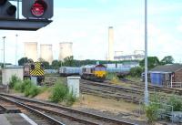 66187 standing in the yards at Didcot on 12 June at the head of a covered car train.<br><br>[Peter Todd 12/06/2014]