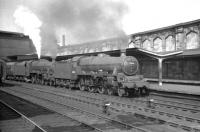 Jubilee 45696 <I>Arethusa</I> is the leading locomotive of a double header about to leave Carlisle in September 1961.<br><br>[K A Gray 23/09/1961]