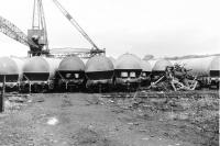 Withdrawn <I>Cemflos</I> being cut up in the yard of T W Ward, Inverkeithing, in 1988.<br><br>[Grant Robertson //1988]