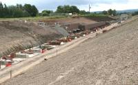 The new Eskbank station under construction on 4 July 2014, looking south towards Newtongrange.<br><br>[John Furnevel 04/07/2014]