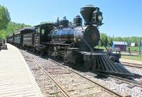 Although in the livery of Edmonton Yukon & Pacific this 1919 Baldwin 2-6-2 spent its working life at the Industrial Lumber Co in Oakdale, Louisiana. Now fuelled by oil rather than wood, since 1977 it has been used within the Fort Edmonton Heritage Park to transport visitors from the entrance to the replica 1846 fort.<br><br>[Malcolm Chattwood 08/06/2014]