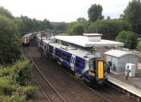 Class 380s passing at Hyndland station on 23rd July 2014.<br><br>[Colin McDonald 23/07/2014]