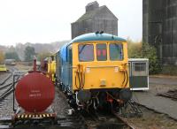 Gleaming class 73 electro-diesel 73119 stands in the KDR sidings at Dufftown in November 2005.<br><br>[John Furnevel 02/11/2005]