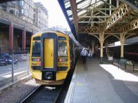 A Newcraighall - Dunblane service undergoes a crew change at Waverley 'sub' platform 21 on 8 September 2006.<br><br>[John Furnevel 08/09/2006]