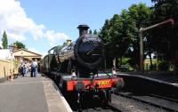 GWR 2807, the oldest Churchward 2-8-0 in existence, photographed on 28 July at Toddington on a Winchcombe train.<br><br>[Peter Todd 28/07/2014]