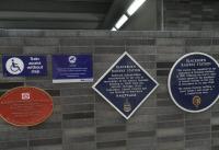 Plaques adorning Blackburn station, August 2014.<br><br>[John Yellowlees 02/08/2014]