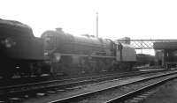 Withdrawn Stanier Princess Pacific no 46200 <I>The Princess Royal</I> stored in the sidings at Upperby in April 1964 awaiting disposal. The locomotive was eventually moved to Coatbridge to be cut up in the Calder scrapyard of Messrs Connell & Co in October of that year.<br><br>[K A Gray 15/04/1964]