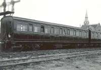 Ex-GNSR coaches on the St Combs branch train standing at Fraserburgh in the summer of 1953. <br><br>[G H Robin collection by courtesy of the Mitchell Library, Glasgow /08/1953]