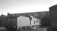 A quiet period on Adelaide shed, Belfast, in August 1965, finds 'S' Class 4-4-0 no 171 relaxing in the yard.<br><br>[K A Gray 28/08/1965]